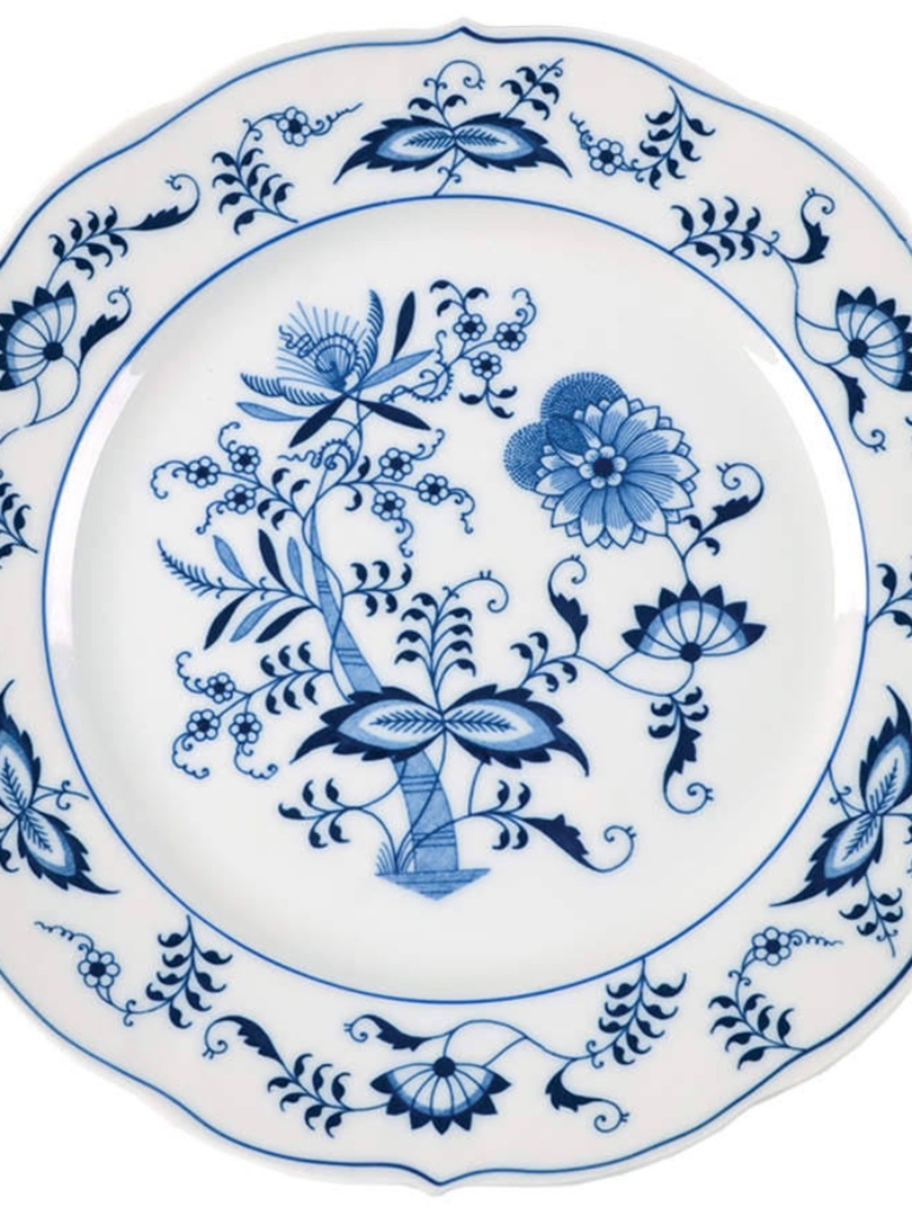 TWO Blue Danube Cobalt Onion Pattern Salad Plate 8 3/4" Banner Stamp